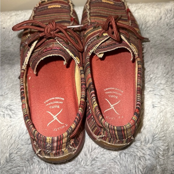 Twisted X Boots Hipster Textile Boat Shoe Non Slip Women’s 8 Driving Moccasin - Picture 4 of 7